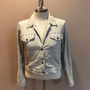 Liz Claiborne Studded Corduroy Beige Jacket